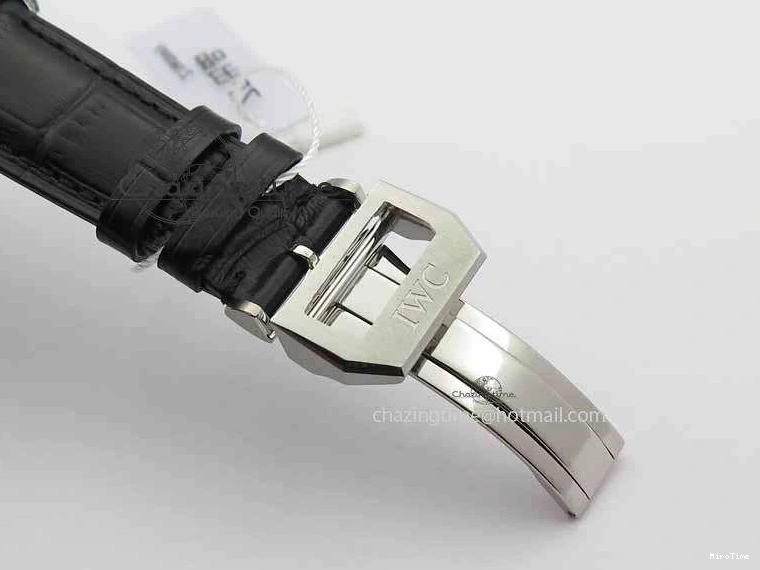 MIROTIME 0415 Portuguese IW3714 Diam ZF V2 1:1 Best Edition Black Dial On Black Leather Strap A79350 (Slim Movement) Lightweight 7245